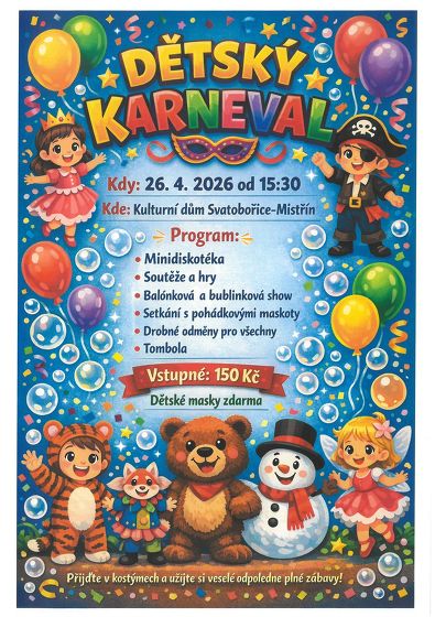 Plakát události Dětský karneval