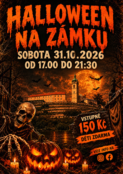 Plakát události Halloween na zámku Mělník