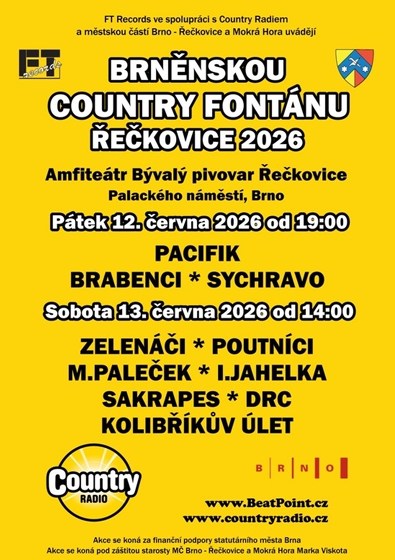 Plakát události Brněnská Country fontána Řečkovice 2026