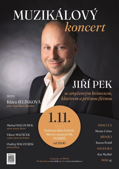 Plakát události Muzikálový koncert | Jiří Pek & smyčcový kvintet s klavírem