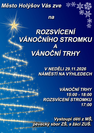 Plakát události Rozsvícení vánočního stromku a vánoční trhy