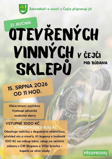 Plakát události 21. Otevřené sklepy v Čejči