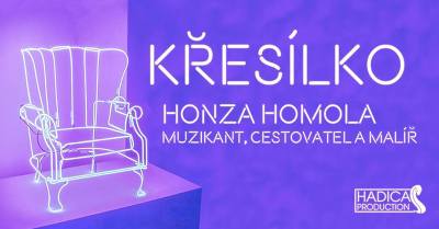 Plakát události Křesílko s Honzou Homolou: Muzikant, cestovatel a malíř