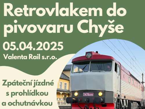 Plakát události Retrovlakem do pivovaru Chyše