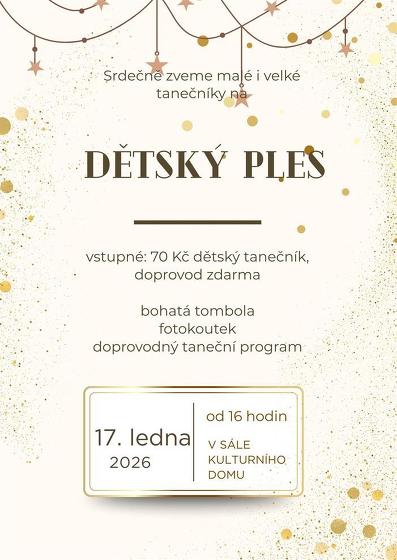 Plakát události Dětský ples, Velenov