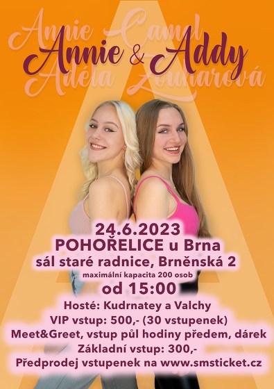 Plakát události Annie a Addy - Annie Camel a Adéla Zouharová