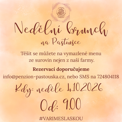 Plakát události Nedělní Brunch na Pastoušce