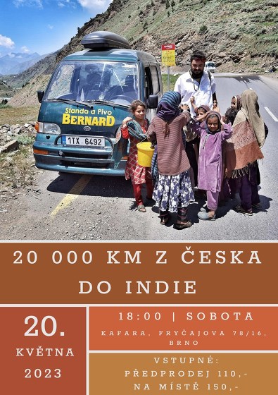 Plakát události 20 000 km z Česka do Indie