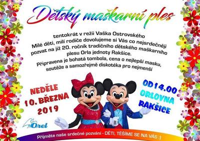 Plakát události Dětský maškarní ples