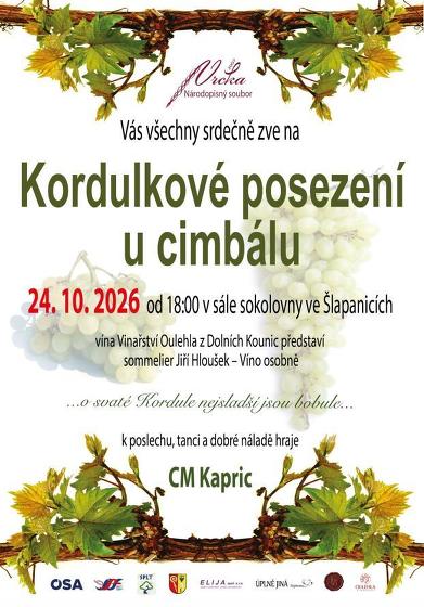 Plakát události Kordulkové posezení u cimbálu