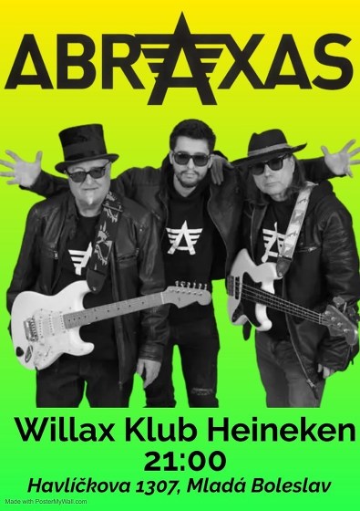 Plakát události Abraxas ve Willax Klubu Heineken