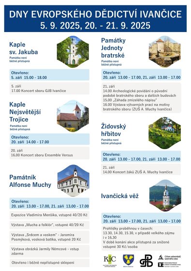 Plakát události Dny evropského dědictví 2025 v Ivančicích