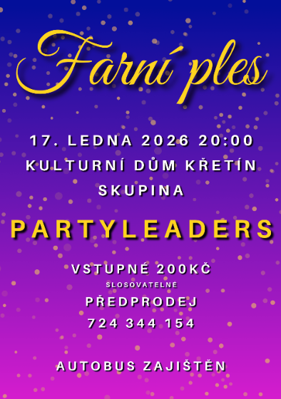 Plakát události Farní ples, Křetín