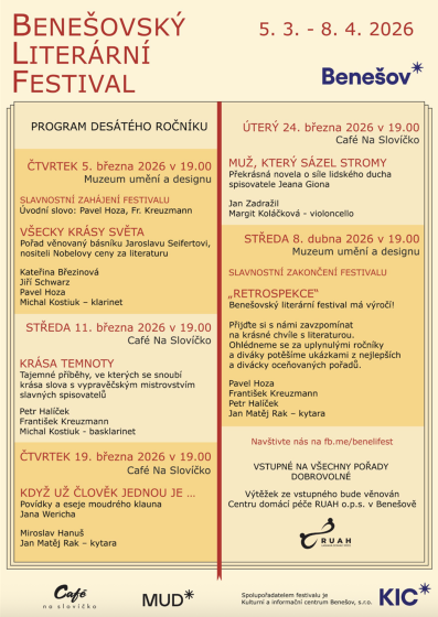 Plakát události Benešovský literární festival
