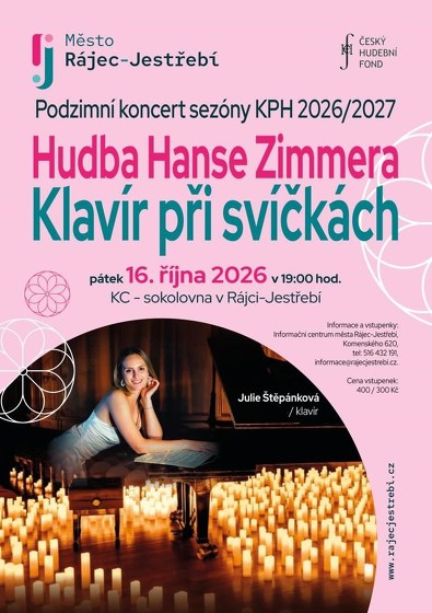 Plakát události Hudba Hanse Zimmera klavír při svíčkách