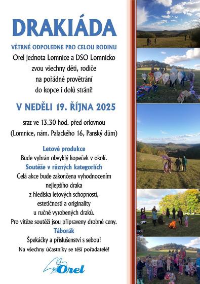 Plakát události Drakiáda Lomnice 19.10.2025