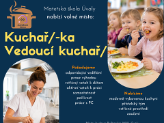 Mateřská škola Úvaly, příspěvková organizace nabízí práci na pozici Kuchař/-ka, Vedoucí kuchař/-ka v MŠ v obci Úvaly