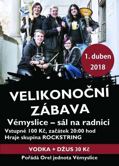 Plakát události Velikonoční zábava se skupinou Rockstring