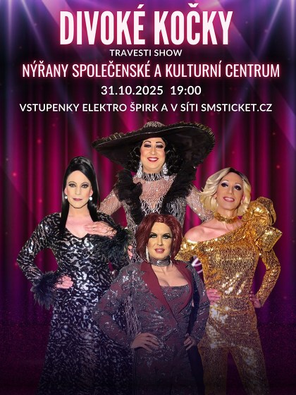 Plakát události Travesti show Divoké kočky v Nýřanech