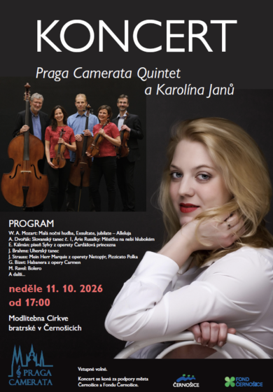 Plakát události Koncert: Praga Camerata Quintet a Karolína Janů