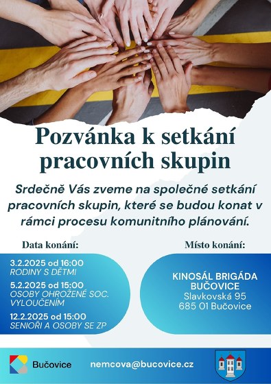Plakát události Pozvánka k setkání pracovních skupin