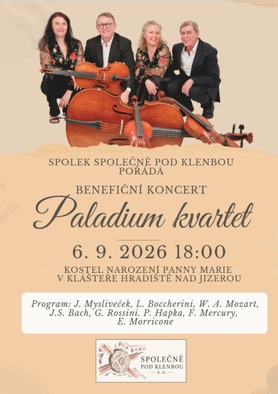 Plakát události Paladium kvartet - benefiční koncert