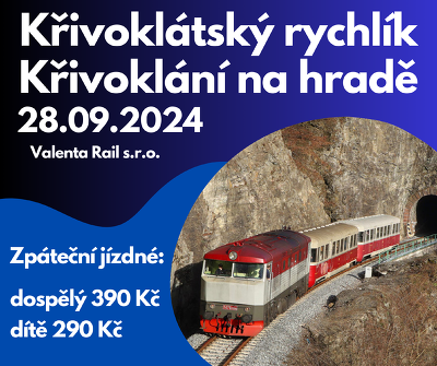 Plakát události Křivoklátským rychlíkem na Křivoklání