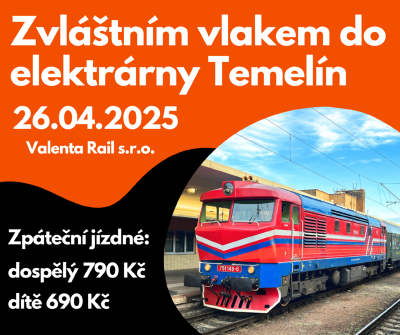 Plakát události Zvláštním vlakem do Temelína