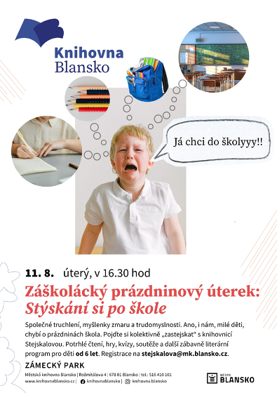 Plakát události Záškolácký prázdninový úterek: Stýskání si po škole