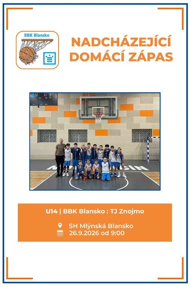 Plakát události U14 | BBK Blansko : TJ Znojmo