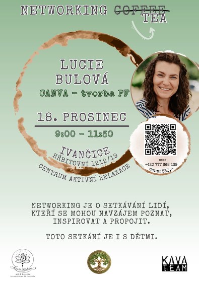 Plakát události Networking Tea s Lucií Bulovou