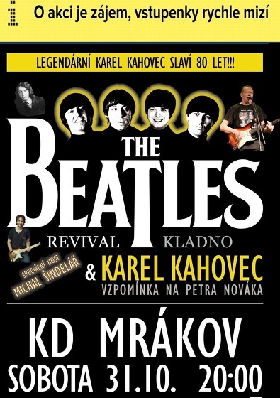 Plakát události Koncert Karel Kahovec, Michal Šindelář, The Beatles Revival