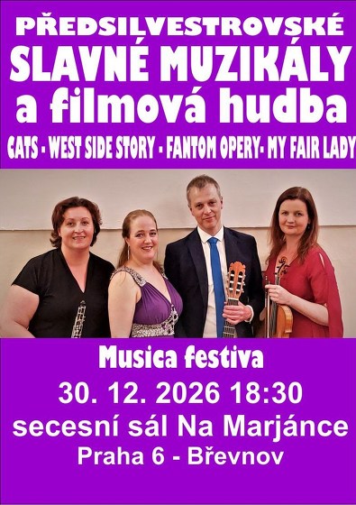 Plakát události Předsilvestrovské Slavné muzikály a filmová hudba