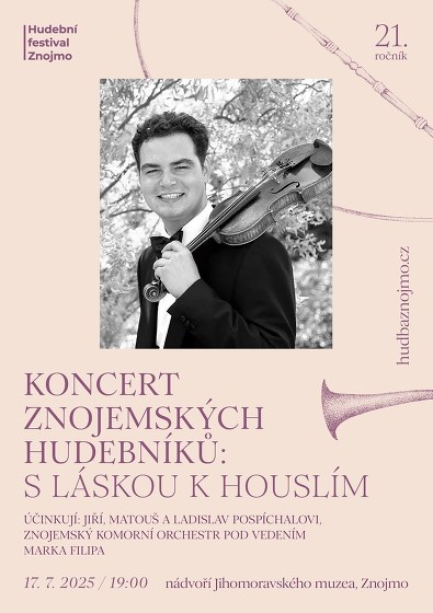 Plakát události Koncert znojemských hudebníků - S LÁSKOU K HOUSLÍM
