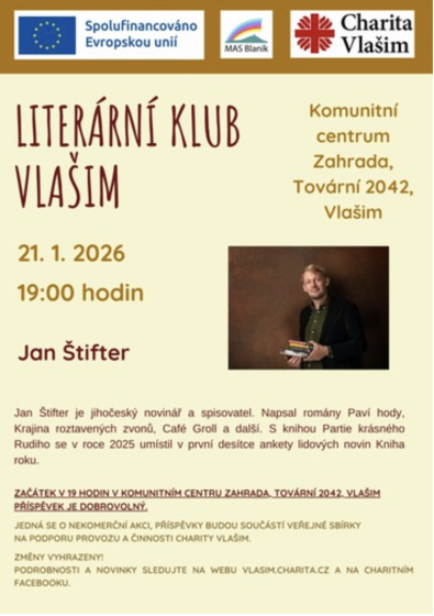 Plakát události Literární klub - Jan Štifter