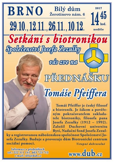 Plakát události Tomáš Pfeiffer - Setkání s biotronikou