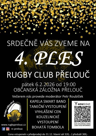 Plakát události 4. ples Rugby clubu Přelouč
