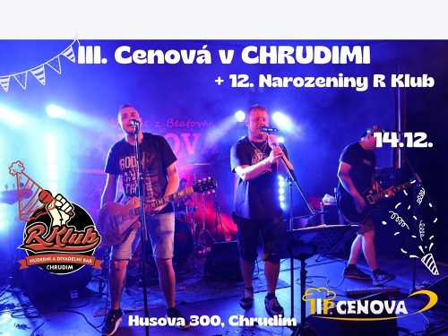 Plakát události III. Cenová + 12. Narozeniny R Klubu