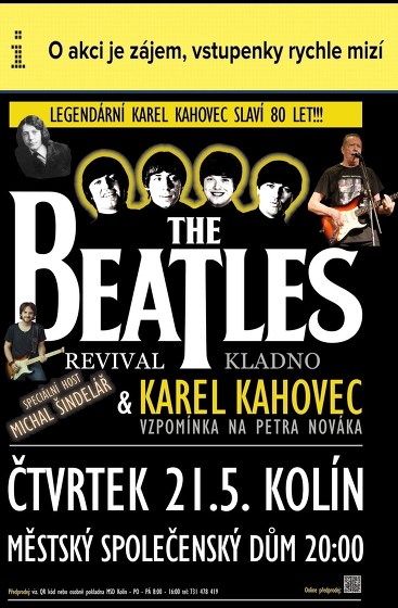 Plakát události Koncert - Michal Šindelář, Karel Kahovec, Beatles Revival
