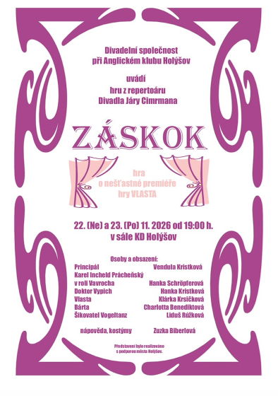 Plakát události Záskok - divadlo