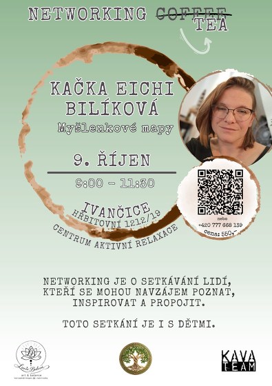 Plakát události Networking Tea s Kačkou Eichi Bilíkovou