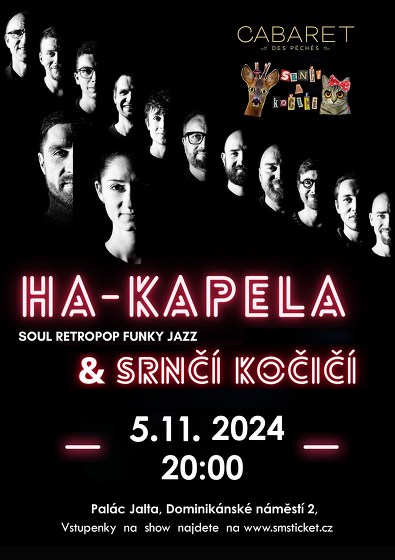Plakát události Koncert : Ha-kapela a Srnčí kočičí
