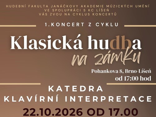 Plakát události Klasická hudba na zámku: říjen-Katedra klavírní interpretace