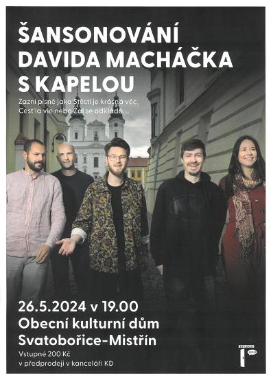Plakát události ŠANSONOVÁNÍ  Davida Macháčka s kapelou
