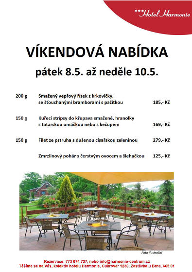 Plakát události Víkendová nabídka 8.5. - 10.5.2026