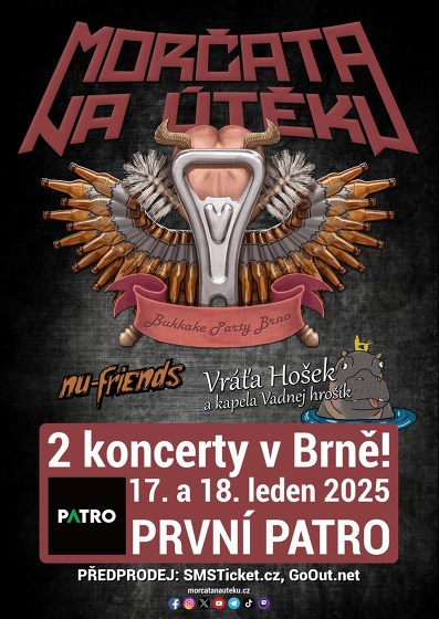 Plakát události Morčata na útěku, Vráťa Hošek, Nu-friends - SOBOTA