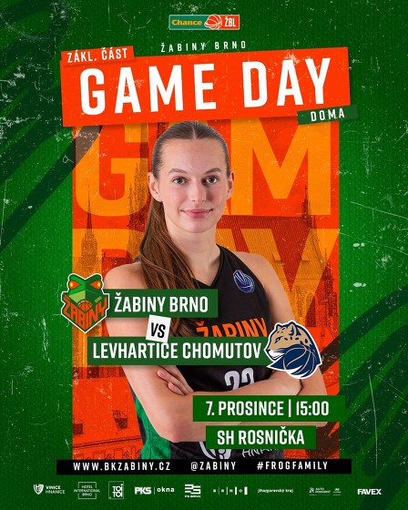 Plakát události VIP Chance ŽBL: Žabiny Brno - Levhartice Chomutov