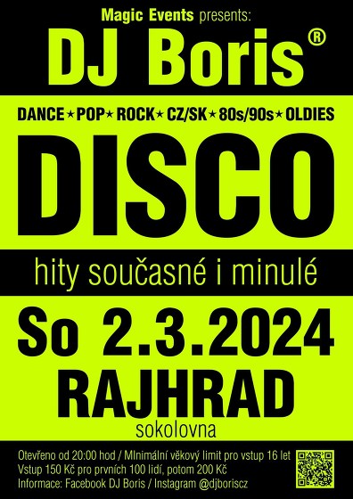 Plakát události DJ Boris DISCO - RAJHRAD