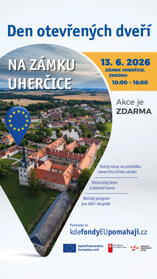 Plakát události Den otevřených dveří na zámku Uherčice