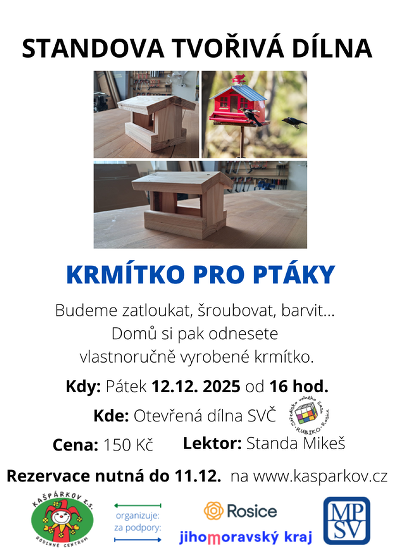 Plakát události Standova tvořivá dílna - krmítko